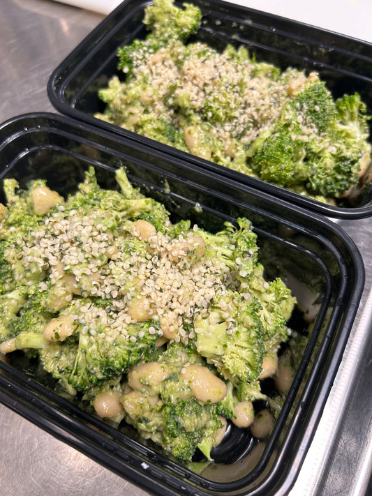 Chopped Broccoli Pesto and White Bean Salad (GF, DF, NF, SF)